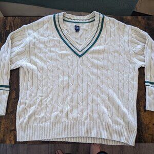 GAP Cable Knit V-Neck Sweater